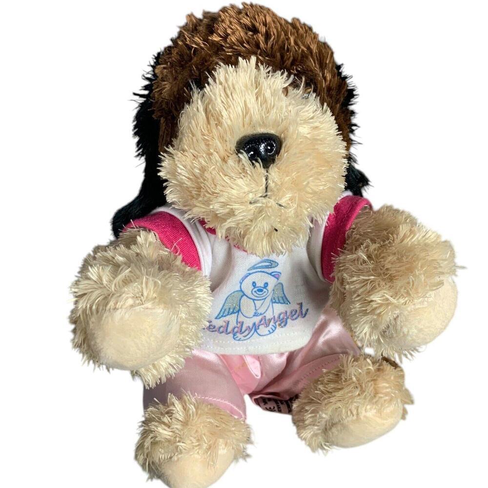 The Bear Factory Puppy Dog Plush Stuffed Animal 2001 Tan Brown Soft With Outfit​